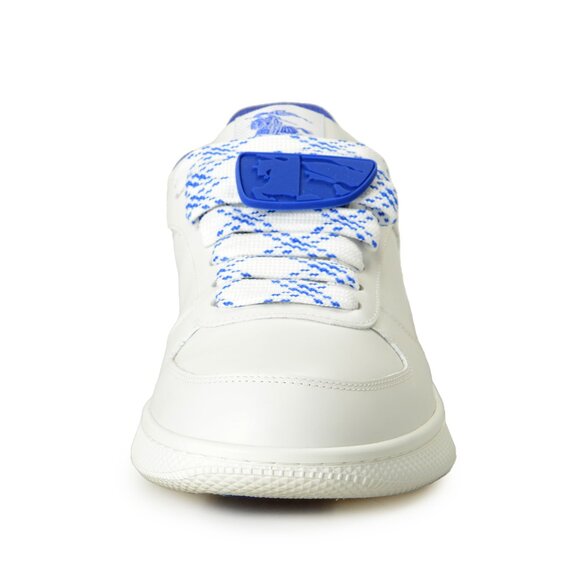 Burberry Men's Terrace White Leather Low Top Sneakers Shoes US 10 IT 43